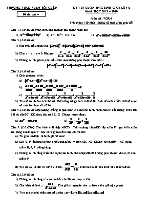 Đề thi thử chọn học sinh giỏi môn Toán Lớp 8 - Đề 4 - Năm học 2019-2020 - Trường THCS Phan Bội Châu (Có đáp án)